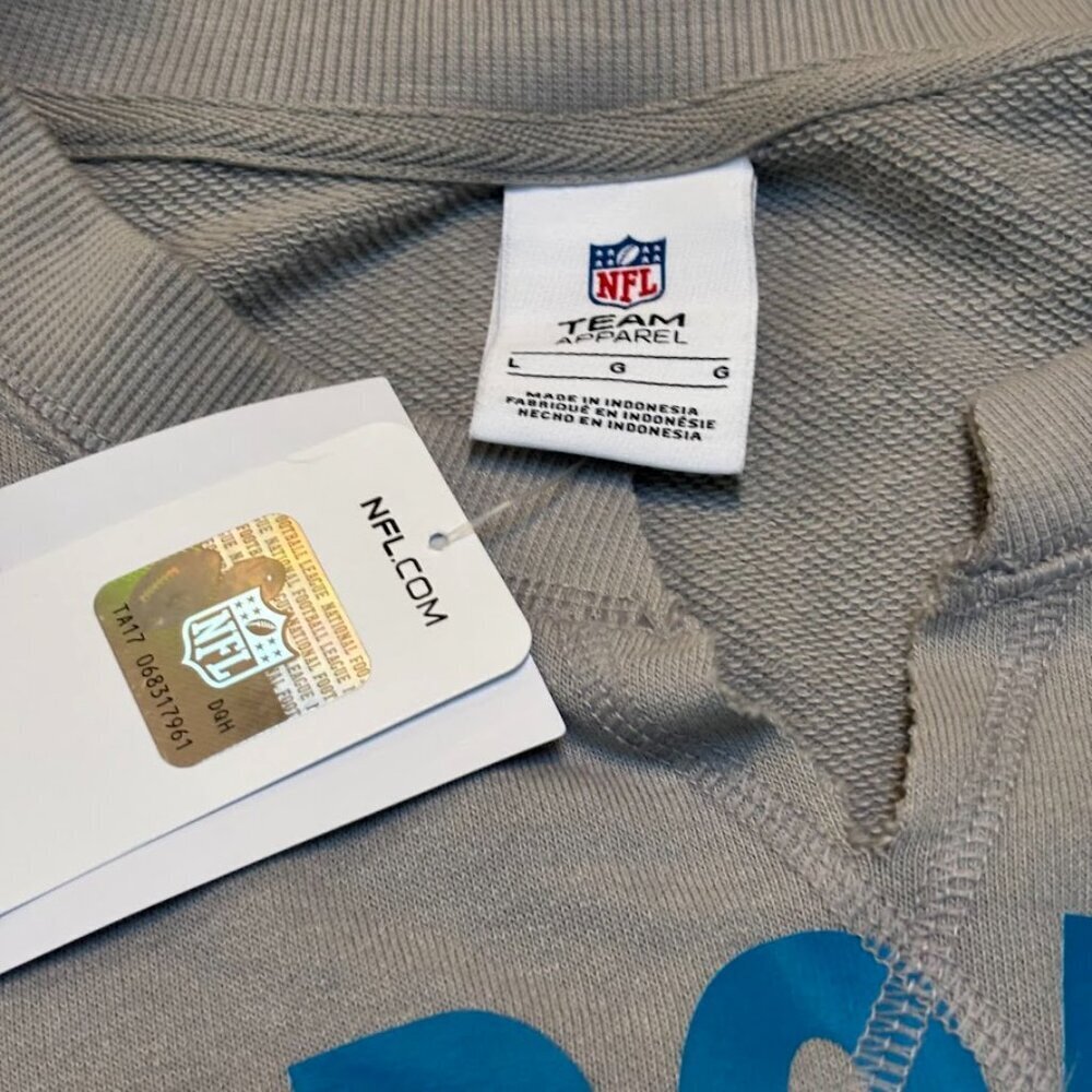 NFL Carolina Panthers Gray Sweat shirt, Large - Picture 4 of 5